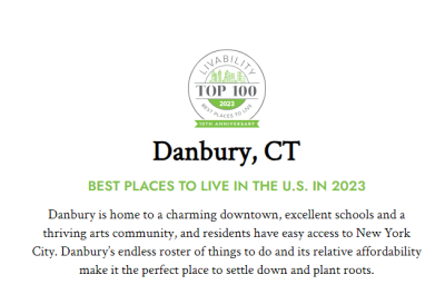 Danbury named a top place to live