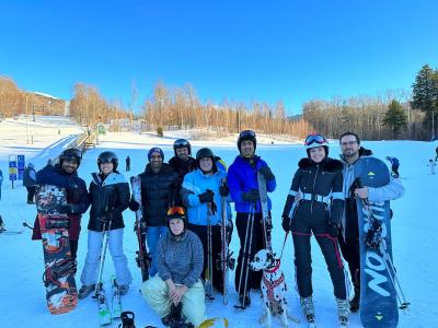 Group of individuals after skiing