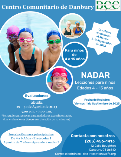 Swim flyer in Spanish